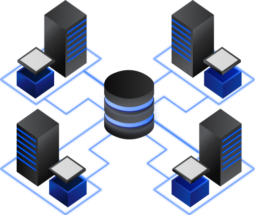 3D blockchain cubes network visualization